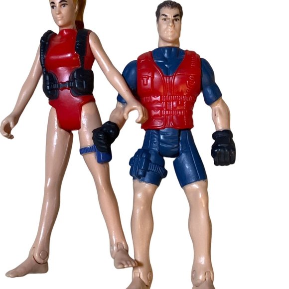 Scuba Diver Male Female Action Figures Jointed - Picture 1 of 10